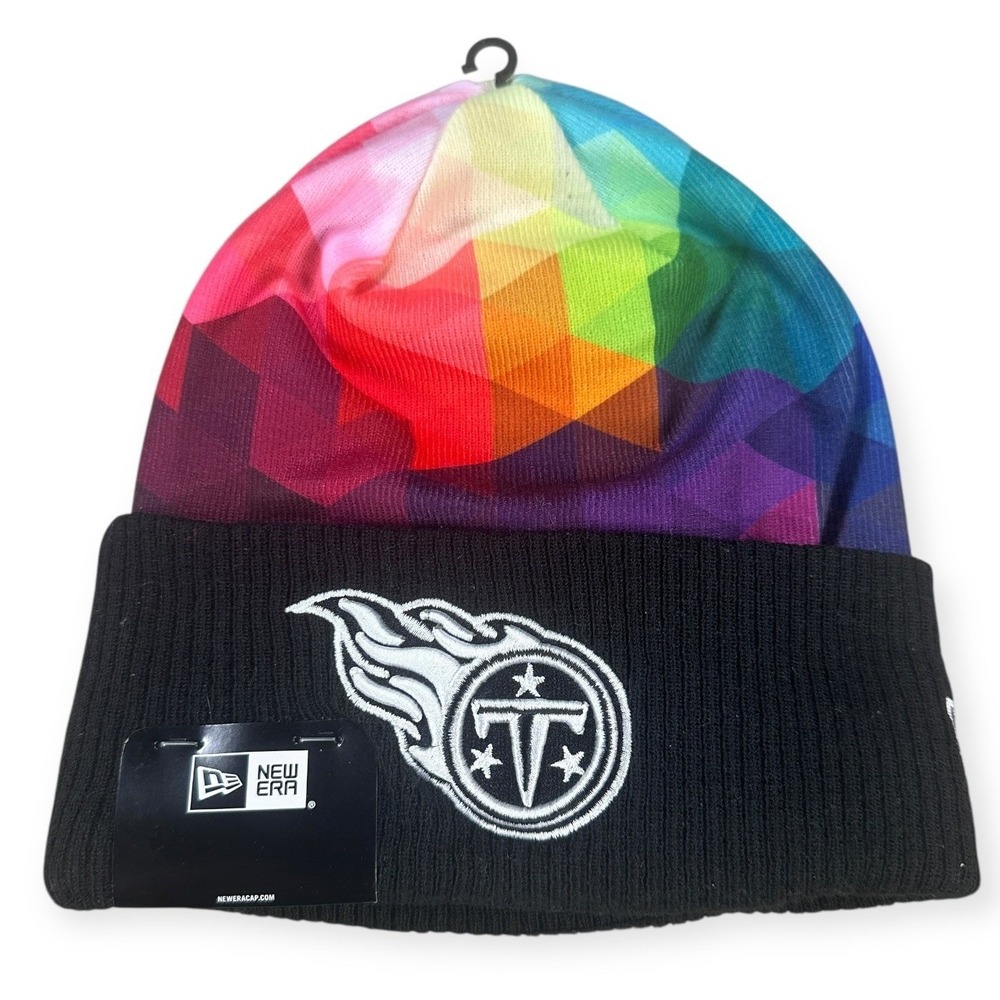 New Era NFL Tennessee Titans Crucial Catch Knit Beanie Hat OSFM Geometric